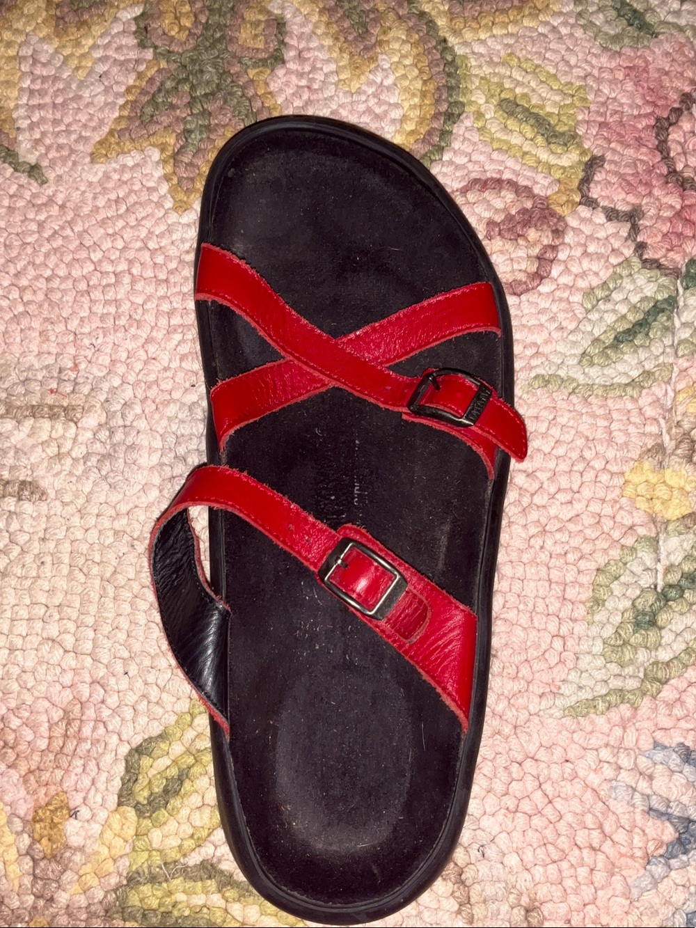 Birkenstock Red Strappy Buckle Sandals - Picture 9 of 9